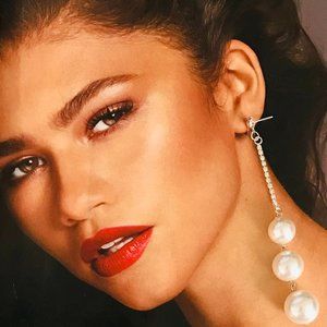 PARTY SILVER TRIPLE PEARL LONG STATEMENT EARRINGS